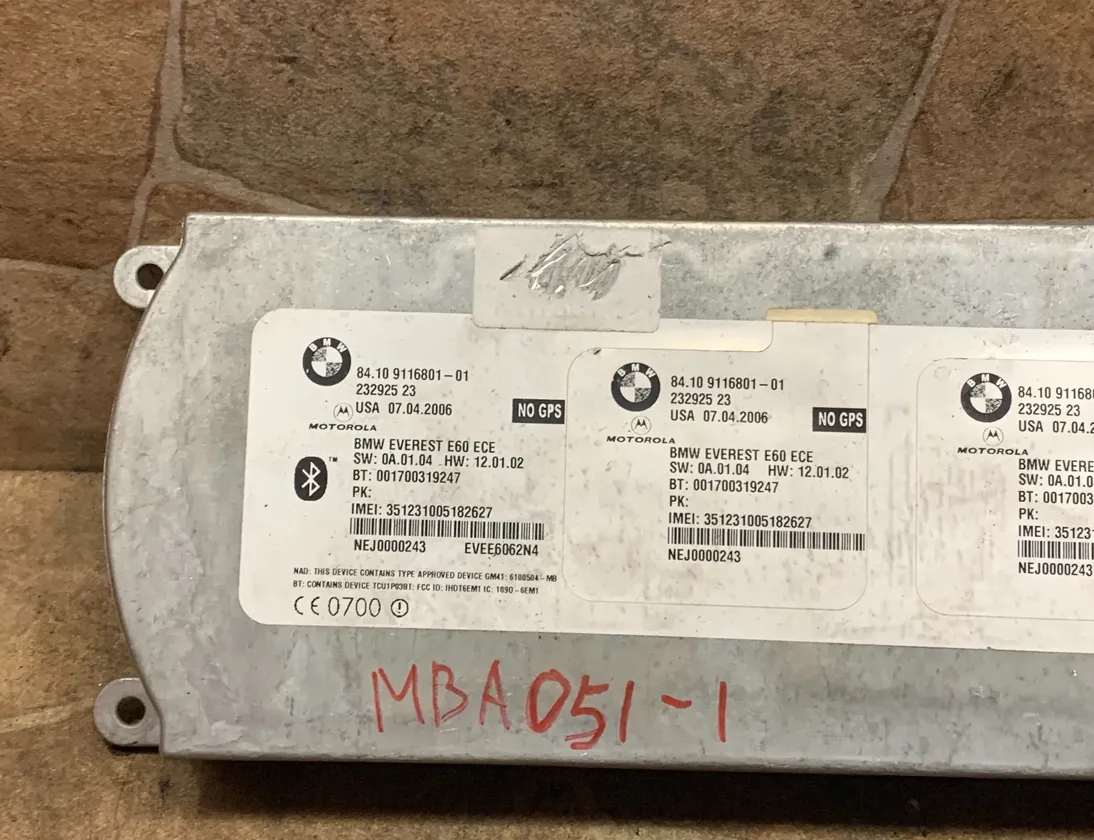 BMW 5 Series E60/E61 (2003-2010) Bluetooth kontrollenhet 9116801 34967789